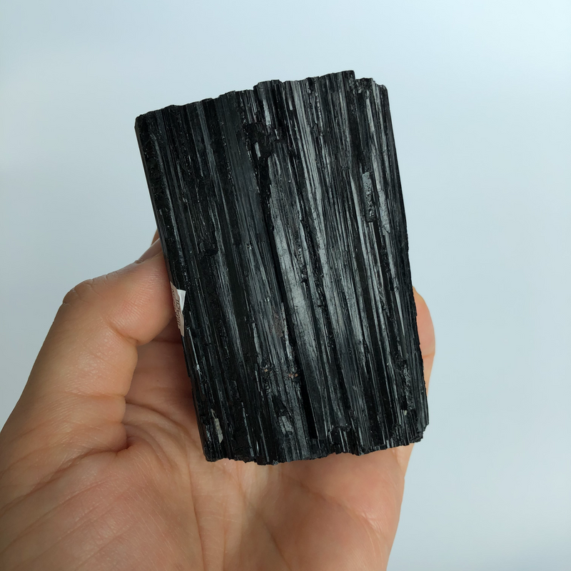 Large Raw Black tourmaline Log from Brazil