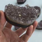 Amethyst & Rainbow Geode Cluster Hearts (With polished sides)