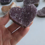 Amethyst & Rainbow Geode Cluster Hearts (With polished sides)