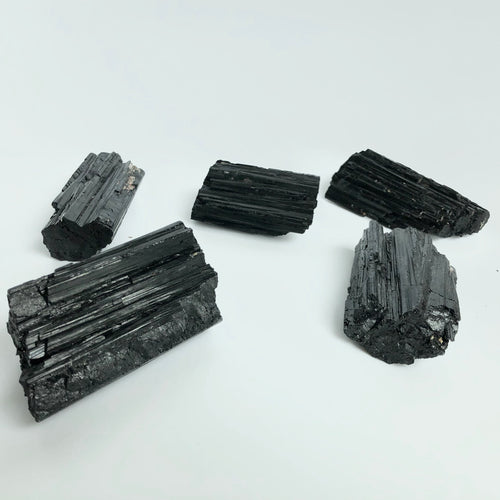 Black tourmaline raw logs from Brazil
