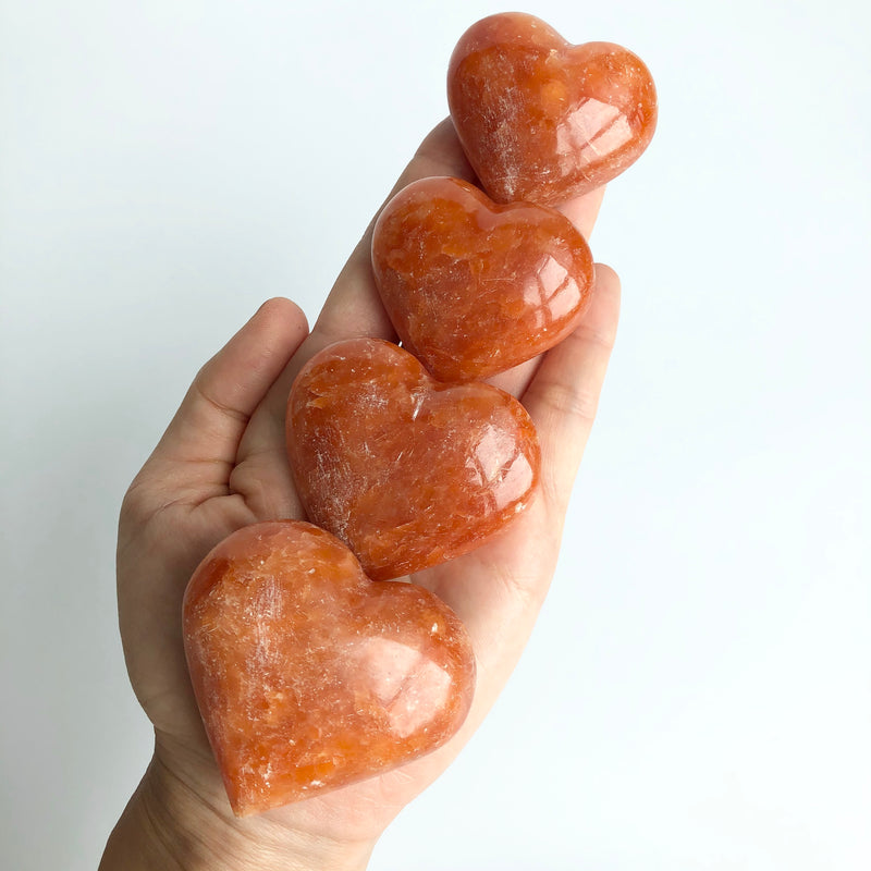 Orange Calcite Hearts
