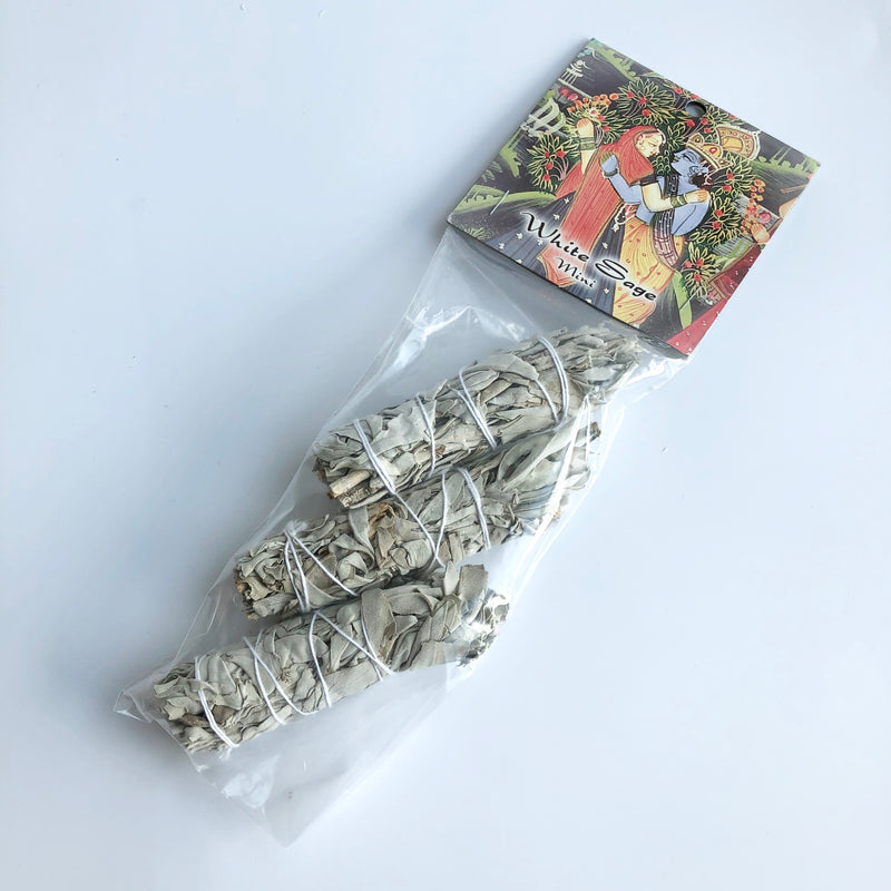 [USA IMPORT] White Sage Smudge Stick - 3 Mini Bundles - 10 to 13cm